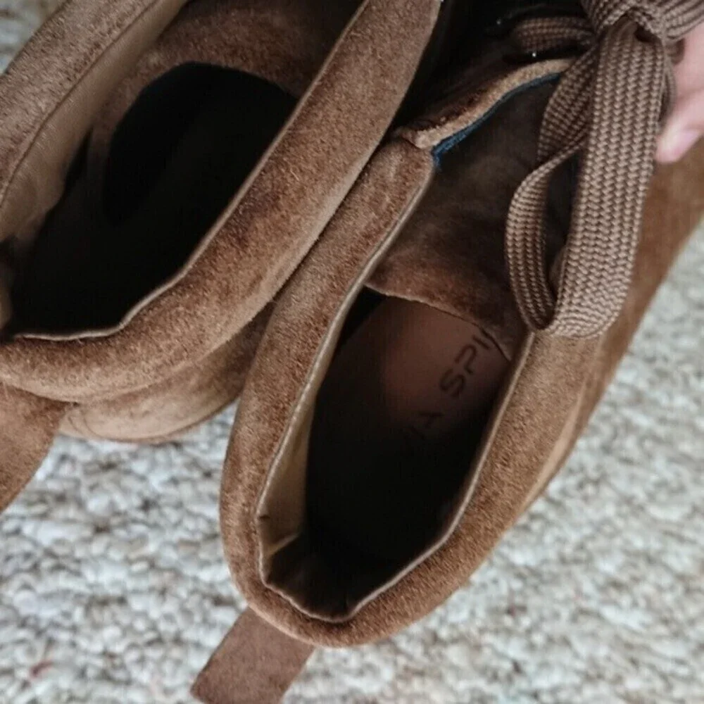 Via Spiga Dekel lace up bootie wedges Size 7.5